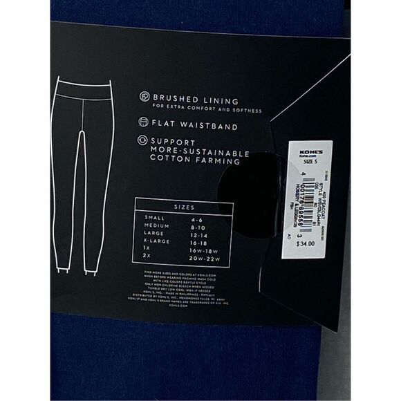SIMPLY VERA VERA WANG XSmall Navy Cozy Heavyweight Leggings - Picture 5 of 6